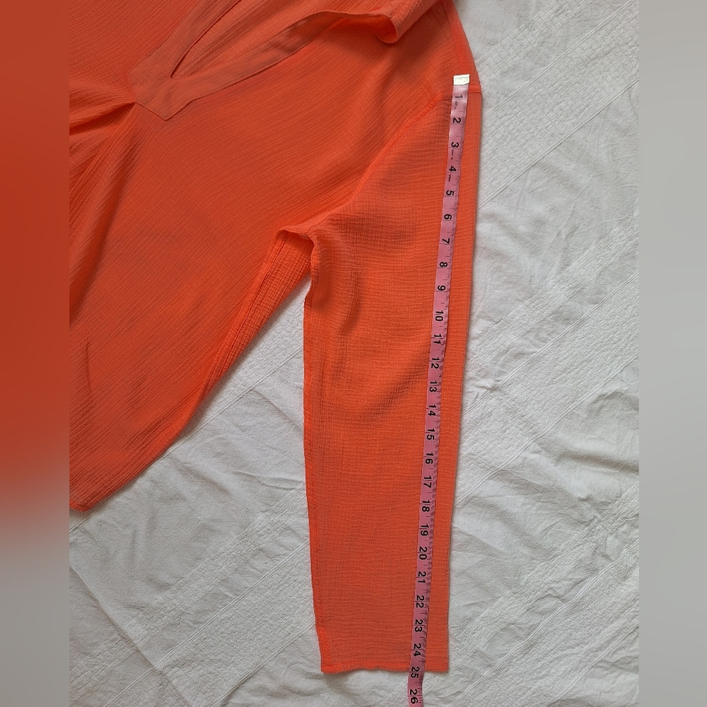 NWOT TOMMY BAHAMA   Vibrant Orange Blouse - Picture 5 of 7
